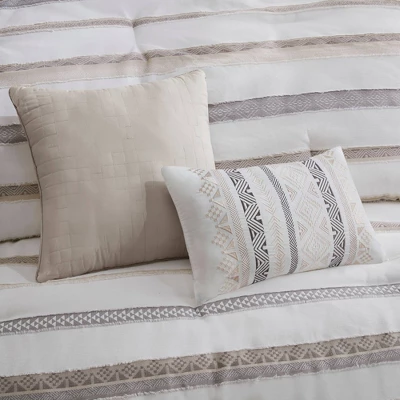 Madison Park 5pc Cove Clipped Jacquard Comforter Set White/Assorted Beiges 7 Madison Park 5pc Cove Clipped Jacquard Comforter Set White/Assorted Beiges - Image 7