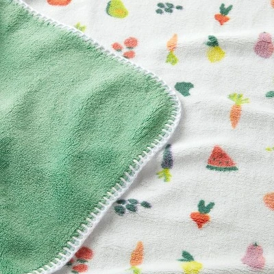 Plush Baby Blanket - Fruits And Veggies - Cloud Island™ 2 Plush Baby Blanket - Fruits And Veggies - Cloud Island™ - Image 2