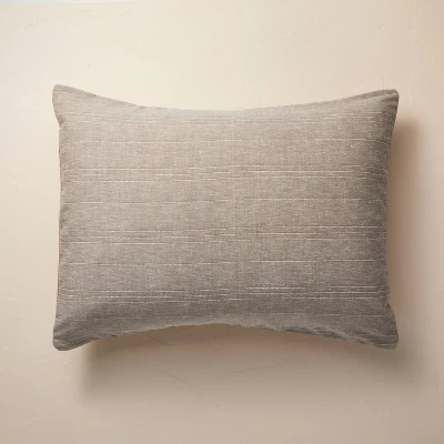 3pc Heathered Stripe Comforter Bedding Set Brown - Hearth & Hand™ With Magnolia 3 3pc Heathered Stripe Comforter Bedding Set Brown - Hearth & Hand™ With Magnolia - Image 3