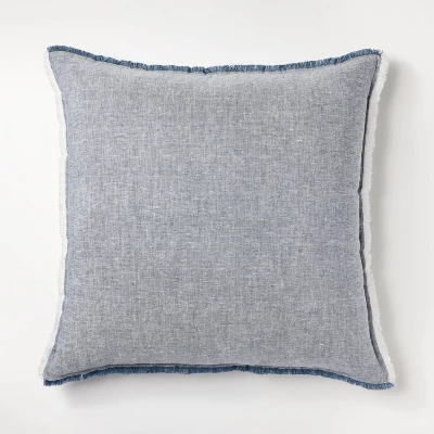 Oversized Reversible Linen Square Throw Pillow With Frayed Edges - Threshold™ Designed With Studio McGee 6 Oversized Reversible Linen Square Throw Pillow With Frayed Edges - Threshold™ Designed With Studio McGee - Image 6