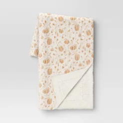 Mini Pumpkin Printed Plush With Shearling Reverse Throw Blanket - Threshold™ 11 Mini Pumpkin Printed Plush With Shearling Reverse Throw Blanket - Threshold™ -Premium Bedding Store GUEST 237115e9 eb80 4549 b675 8dff6cdea03e