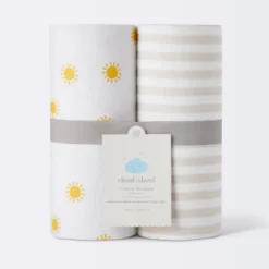 Flannel Swaddle Baby Blankets - Yellow Sun And Stripe - 2pk - Cloud Island™ 5 Flannel Swaddle Baby Blankets - Yellow Sun And Stripe - 2pk - Cloud Island™ -Premium Bedding Store GUEST 3d36f01e efe2 4524 972e c2dcdabf32e5