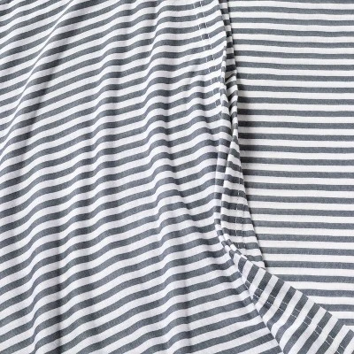 Jersey Swaddle Blanket Stripe - Cloud Island™ White/Gray 1 Jersey Swaddle Blanket Stripe - Cloud Island™ White/Gray
