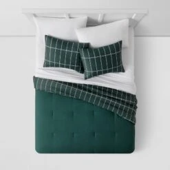 Grid Print Microfiber Reversible Comforter & Sheet Set Dark Green - Room Essentials™ 10 Grid Print Microfiber Reversible Comforter & Sheet Set Dark Green - Room Essentials™ -Premium Bedding Store GUEST 4daf5f1a f5e2 4ffd 9c0a 0163fb5f2872