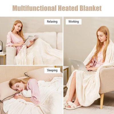 Tangkula 62"x84"/84"x90" Heated Blanket Twin/Queen Size Electric Heated Throw Blanket W/ Timer 6 Tangkula 62"x84"/84"x90" Heated Blanket Twin/Queen Size Electric Heated Throw Blanket W/ Timer - Image 6