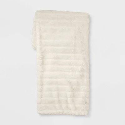 Textured Faux Fur Reversible Throw Blanket - Threshold™ 6 Textured Faux Fur Reversible Throw Blanket - Threshold™ - Image 6