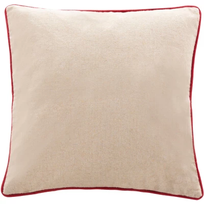 Merry Merry Pillow - Green/Red/Beige - 18" X 18" - Safavieh 1 Merry Merry Pillow - Green/Red/Beige - 18" X 18" - Safavieh