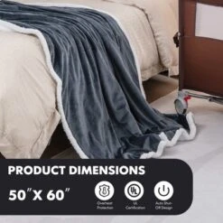 Tangkula 50" X 60" Heated Electric Reversible Fleece Blanket Blanket Throw W/ 10 Heat Levels, 9 Hours Auto Shut-Off, Overheat Protection Gray 11 Tangkula 50" X 60" Heated Electric Reversible Fleece Blanket Blanket Throw W/ 10 Heat Levels, 9 Hours Auto Shut-Off, Overheat Protection Gray -Premium Bedding Store GUEST 81f0c982 2b62 41dd 95ea 7c73e3483286