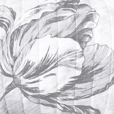 Standard Merian Tulip Sham Gray/White - New York Botanical Garden 4 Standard Merian Tulip Sham Gray/White - New York Botanical Garden - Image 4