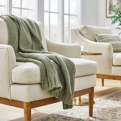 Woven Striped Knit Nep Throw Blanket - Threshold™ Designed With Studio McGee 1 Woven Striped Knit Nep Throw Blanket - Threshold™ Designed With Studio McGee