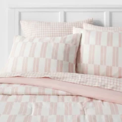 Dash Stripe Printed Microfiber Reversible Comforter & Sheets Set Ivory/Light Pink - Room Essentials™ 13 Dash Stripe Printed Microfiber Reversible Comforter & Sheets Set Ivory/Light Pink - Room Essentials™ -Premium Bedding Store GUEST ac0a9151 59d8 4418 8479 375cfa7c9efe