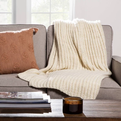 Chunky Knit Reversible Throw Blanket - Threshold™ 4 Chunky Knit Reversible Throw Blanket - Threshold™ - Image 4