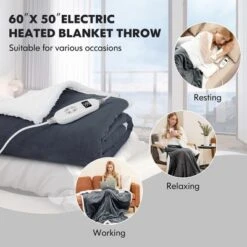 Tangkula 50" X 60" Heated Electric Reversible Fleece Blanket Blanket Throw W/ 10 Heat Levels, 9 Hours Auto Shut-Off, Overheat Protection Gray 17 Tangkula 50" X 60" Heated Electric Reversible Fleece Blanket Blanket Throw W/ 10 Heat Levels, 9 Hours Auto Shut-Off, Overheat Protection Gray -Premium Bedding Store GUEST bba9b90e d696 4c1e 93cf fcca11db97cd