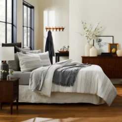 Textured Grid Lines Dobby Throw Blanket - Hearth & Hand™ With Magnolia