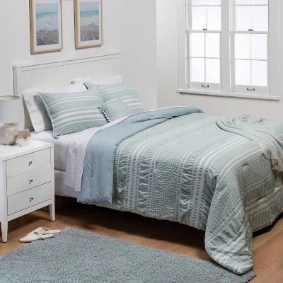 5pc Seersucker Stripe Comforter Set - Threshold™ 1 5pc Seersucker Stripe Comforter Set - Threshold™
