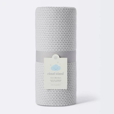 Seed Stitch Sweater Knit Baby Blanket - Gray - Cloud Island™ 3 Seed Stitch Sweater Knit Baby Blanket - Gray - Cloud Island™ - Image 3