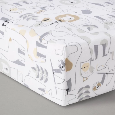 Crib Bedding Set Animals 4pc - Cloud Island™ White/Beige 2 Crib Bedding Set Animals 4pc - Cloud Island™ White/Beige - Image 2