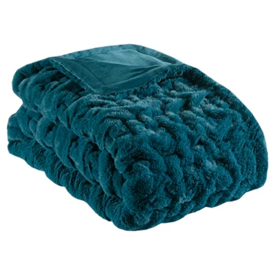 50"x60" Ruched Faux Fur Throw Blanket - Madison Park 10 50"x60" Ruched Faux Fur Throw Blanket - Madison Park - Image 10