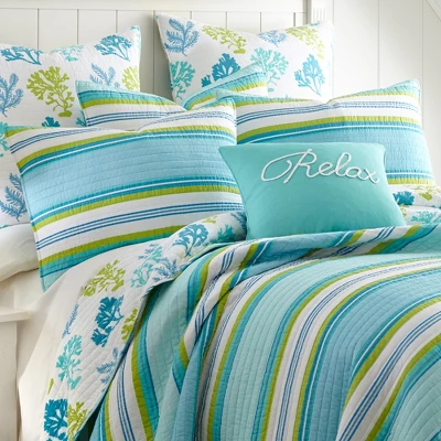 Cozumel Quilt Set - Coastal Multicolor - Levtex Home 1 Cozumel Quilt Set - Coastal Multicolor - Levtex Home