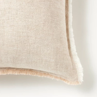 Oversized Reversible Linen Square Throw Pillow With Frayed Edges - Threshold™ Designed With Studio McGee 2 Oversized Reversible Linen Square Throw Pillow With Frayed Edges - Threshold™ Designed With Studio McGee - Image 2