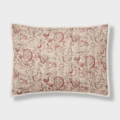 Voile Paisley Printed Quilt Sham Cream - Threshold™ 3 Voile Paisley Printed Quilt Sham Cream - Threshold™ - Image 3