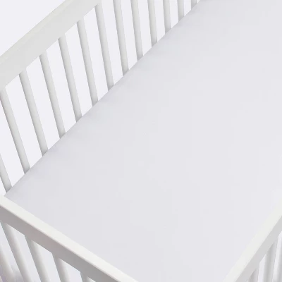 Fitted Crib Sheet Solid - Cloud Island™ White 2 Fitted Crib Sheet Solid - Cloud Island™ White - Image 2